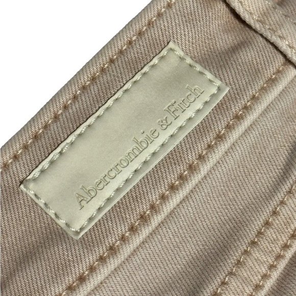 Abercrombie & Fitch Stretch Khaki Jeans with Fringe Detailed Legs - Picture 4 of 9